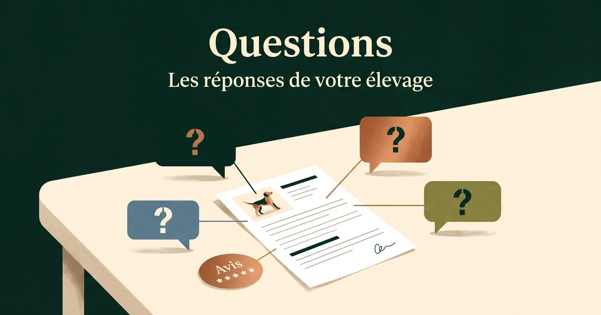 Bulles de questions de familles reliées à une fiche d'élevage claire