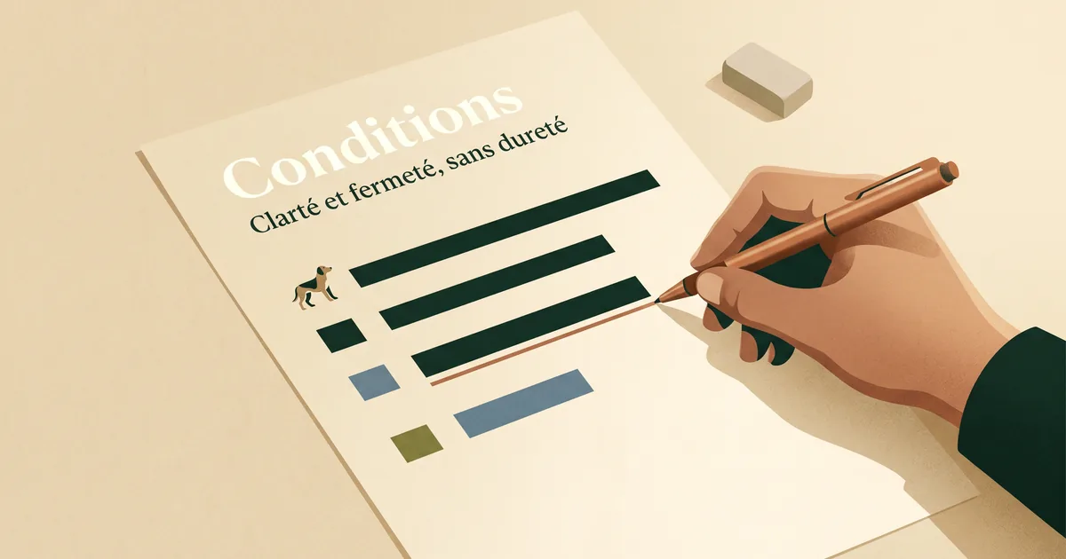Modèle de texte des conditions de réservation d'élevage clair et ferme
