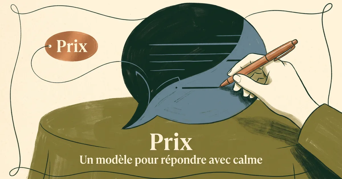 Modèle de réponse expliquant le prix d'élevage avec calme