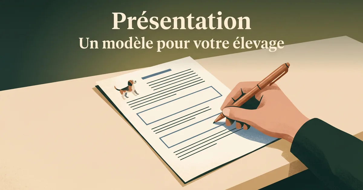 Modèle de page présentation d'élevage avec zones à personnaliser