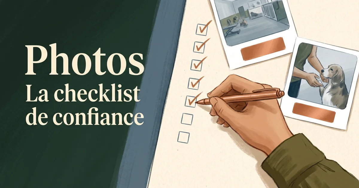 Checklist photos d'élevage cochée à côté de photos légendées