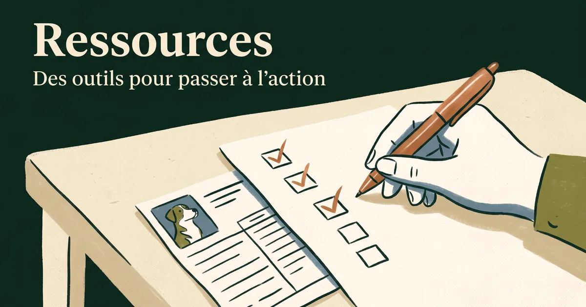Outils courts d'élevage avec checklist cochée et grille de notes